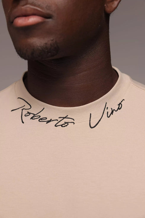 Roberto Vino tshirt for man טישרט רוברטו וינו בצבע בז' לגבר